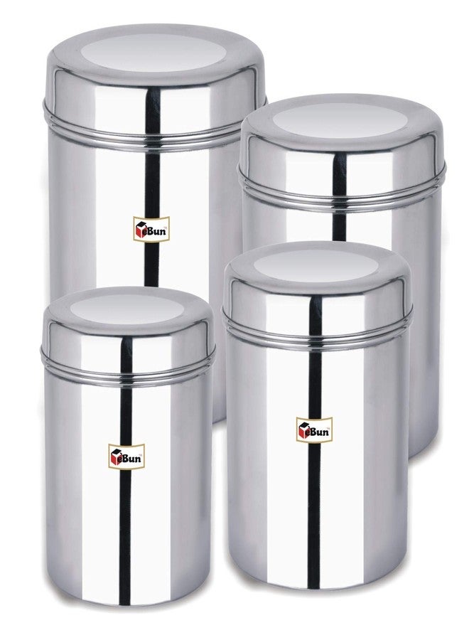 Ebun Stainless Steel Containers For Kitchen Storage 2.5 Kgs To 5 Kgs Steel Dabba Set For Kitchen Combo of 4 Dabba - Image 4